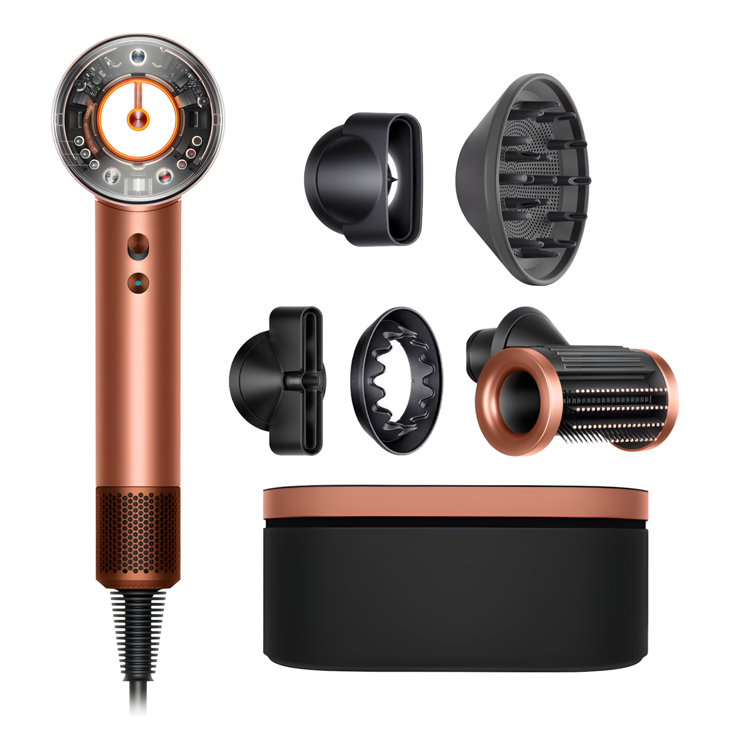 سشوار برس دار حالت دهنده دایسون مدل Supersonic nural Wave+Curl diffuser HD16 AS