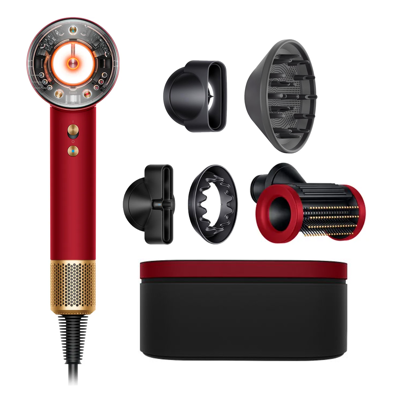 سشوار برس دار حالت دهنده دایسون مدل Supersonic nural Wave+Curl diffuser HD16 RVG